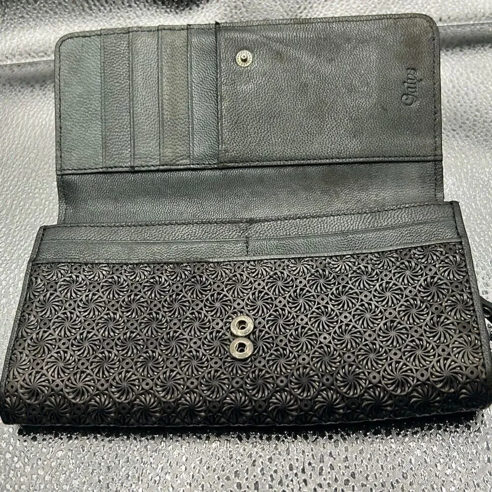 Hiroko Hayashi Women's Chrome Swirl Long Wallet Cardholder Artsy Avant Garde